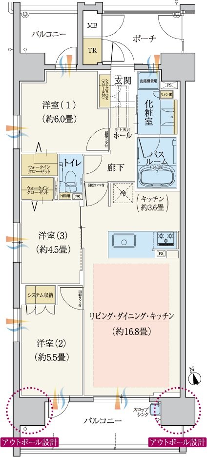 モアグレース一宮本町 間取り D type