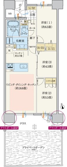 モアグレース一宮本町 間取り Bg type