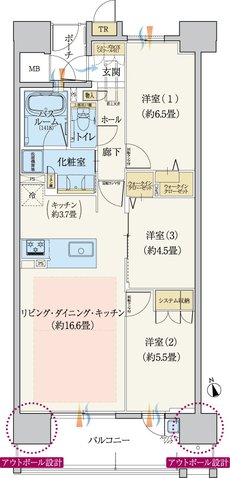 モアグレース一宮本町 間取り B type