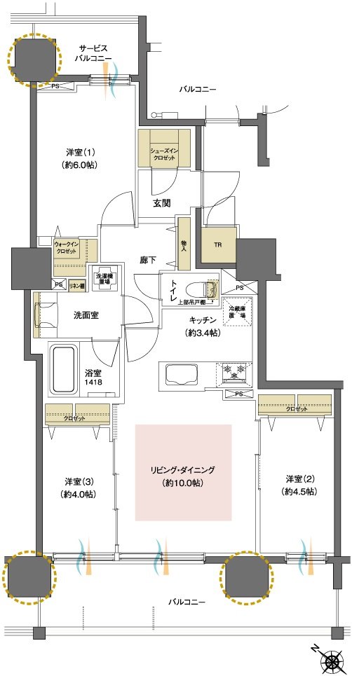 レーベン福住 LEGEND ARKS 間取り C1 TYPE