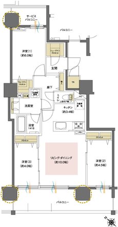 レーベン福住 LEGEND ARKS 間取り C1 TYPE