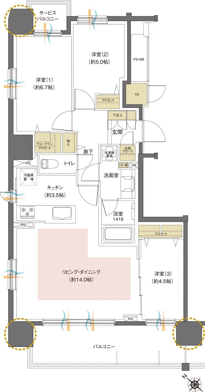 レーベン福住 LEGEND ARKS 間取り A1 TYPE(先着順)