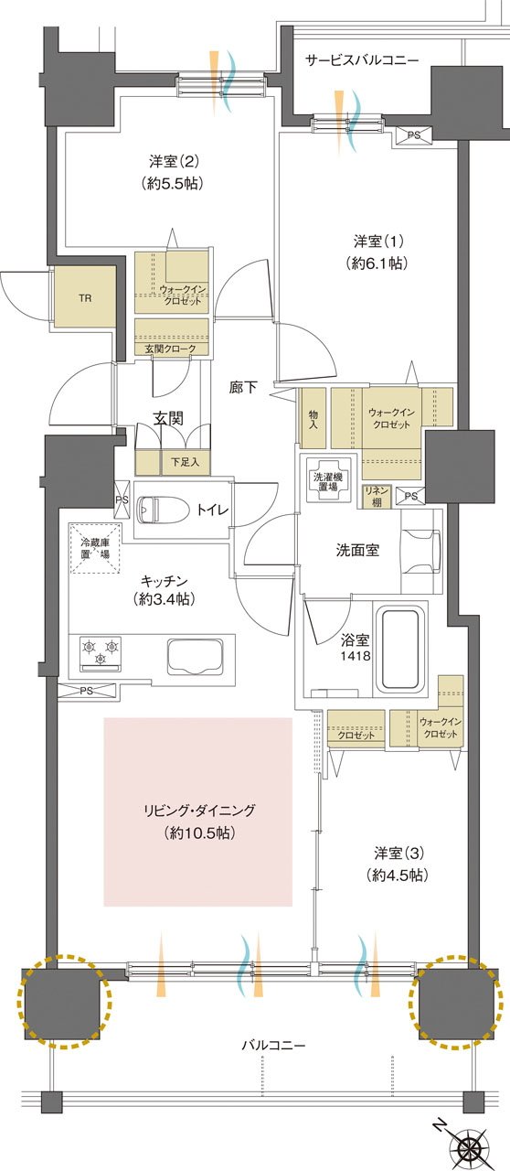 レーベン福住 LEGEND ARKS 間取り B1 TYPE