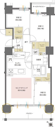 レーベン福住 LEGEND ARKS 間取り B1 TYPE