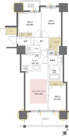 レーベン福住 LEGEND ARKS 間取り H1 TYPE