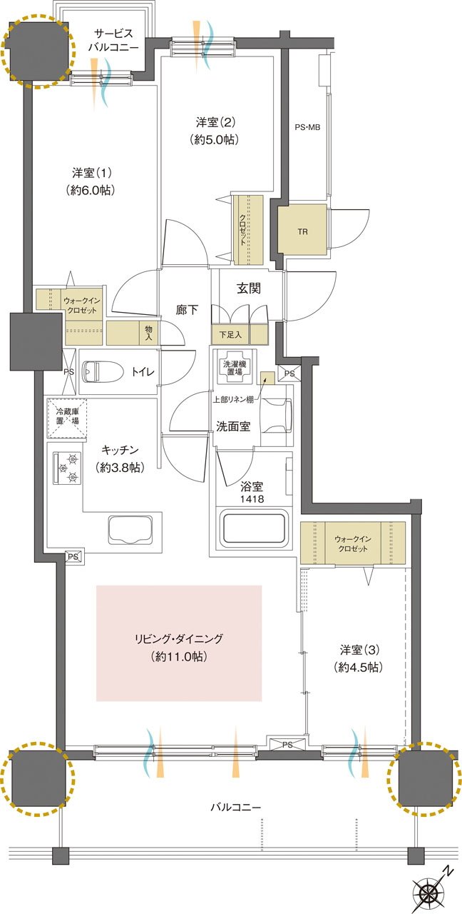 レーベン福住 LEGEND ARKS 間取り I1 TYPE