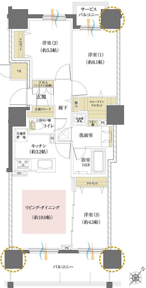 レーベン福住 LEGEND ARKS 間取り J1 TYPE