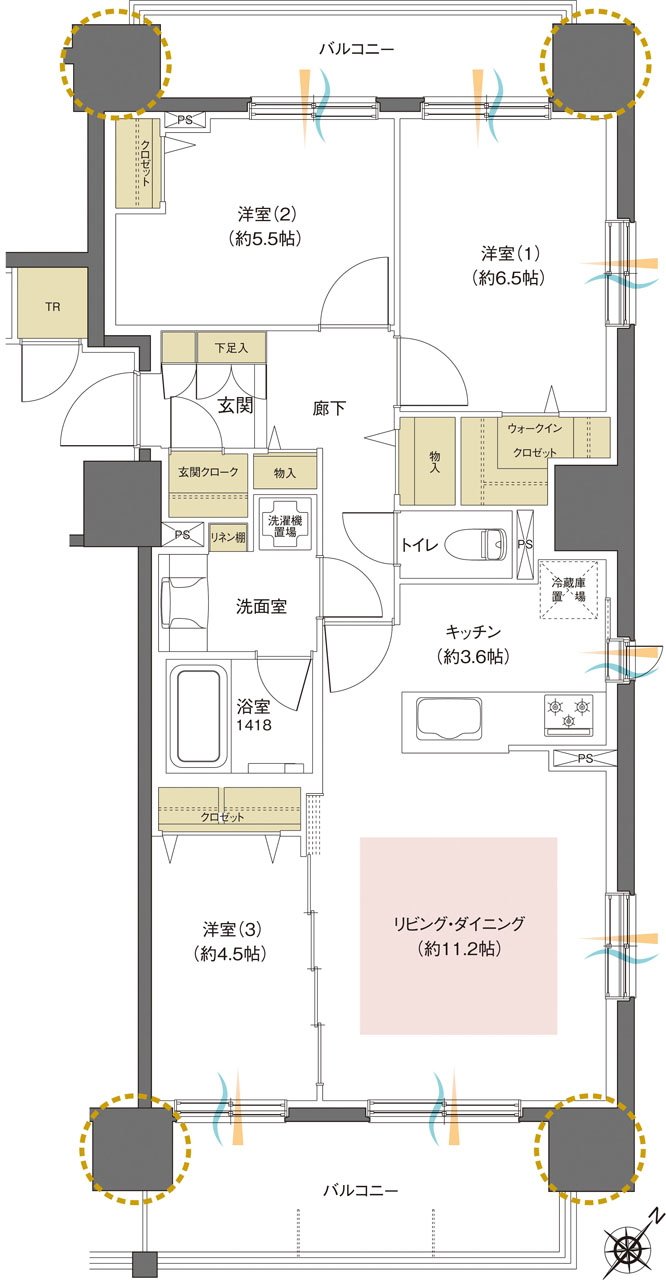レーベン福住 LEGEND ARKS 間取り M1 TYPE