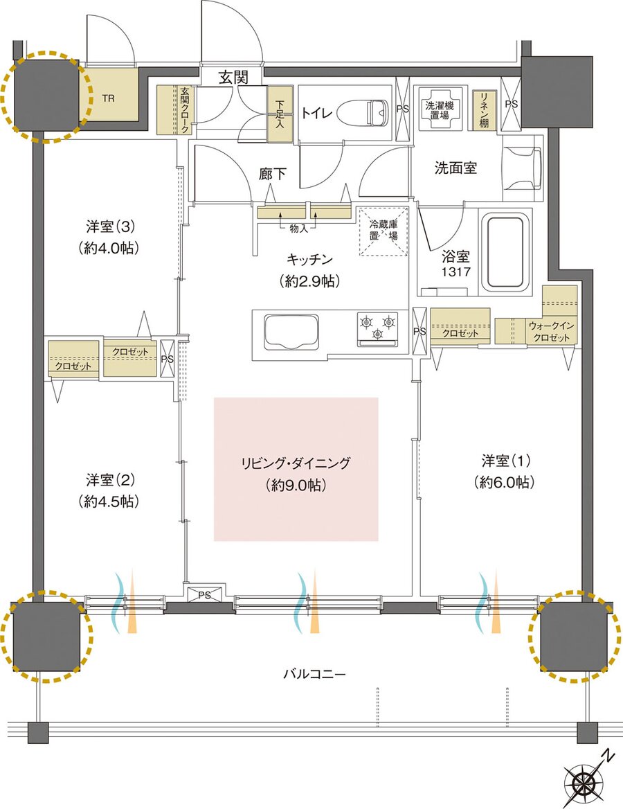 レーベン福住 LEGEND ARKS 間取り G1 TYPE(先着順)