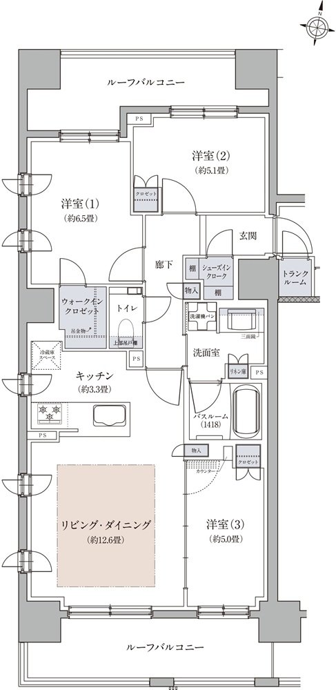 ザ・ライオンズ札幌植物園YAYOI GARDENS 間取り A1 type