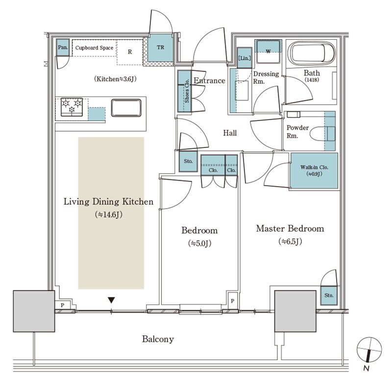 パークタワー大阪堂島浜 間取り S-60Bnタイプ