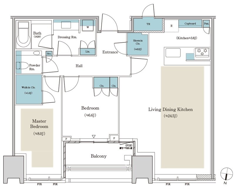 パークタワー大阪堂島浜 間取り E-90Gnタイプ（MENU）