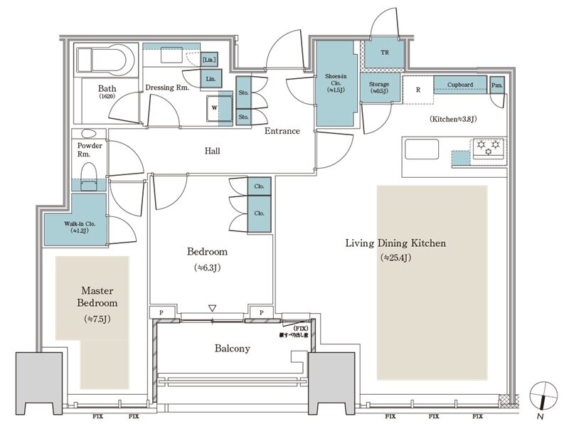 パークタワー大阪堂島浜 間取り E-90Bnタイプ
