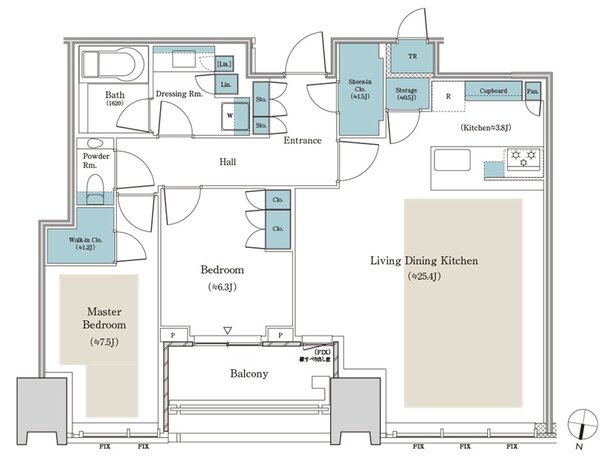 パークタワー大阪堂島浜 間取り E-90Bnタイプ