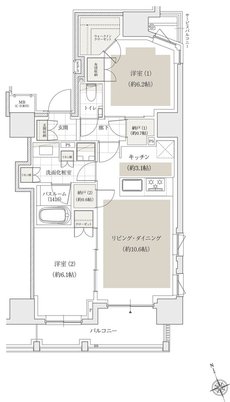 アトラス麻布十番 間取り D type