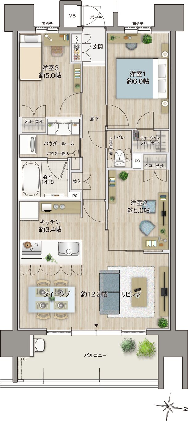 MJR浦上ザ・レジデンス 間取り Ｂ type