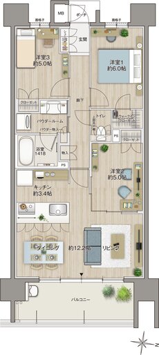 MJR浦上ザ・レジデンス 間取り Ｂ type