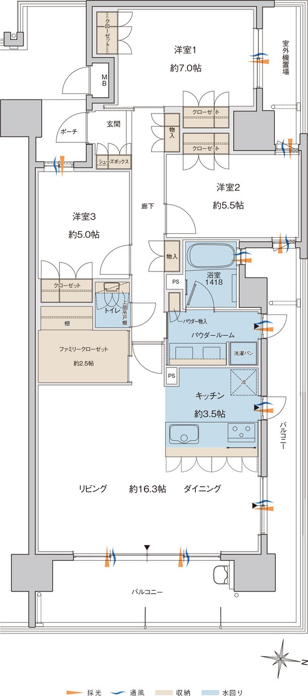 MJR浦上ザ・レジデンス 間取り J type［メニュープラン1］