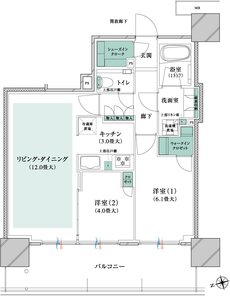 ブランズタワー橋本 間取り 55B type