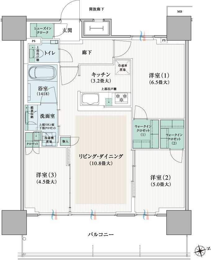 ブランズタワー橋本 間取り 65C type