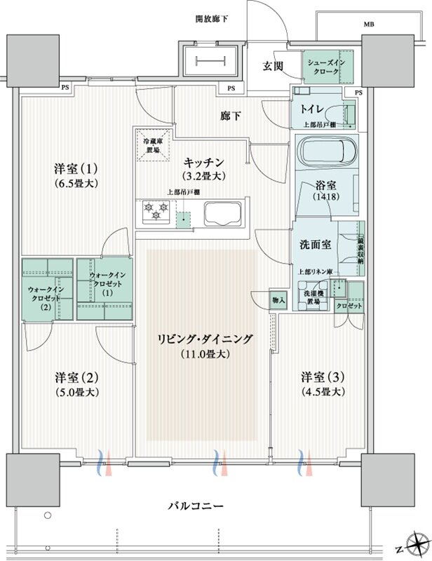 ブランズタワー橋本 間取り 65D type