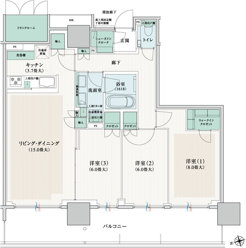 ブランズタワー橋本 間取り 90Dt type