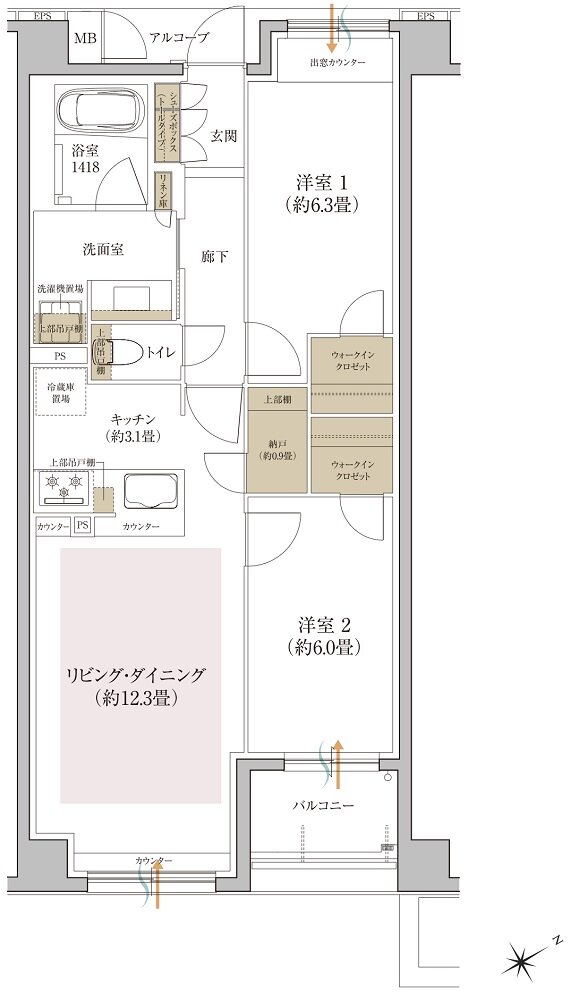 ローレルコート星ヶ丘レジデンス 間取り F TYPE