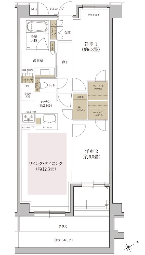 ローレルコート星ヶ丘レジデンス 間取り FT type
