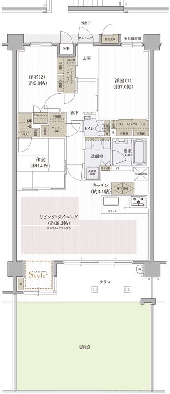 クレアホームズ道後上市 ザ・プレミアム 間取り Eg type MENU PLAN1