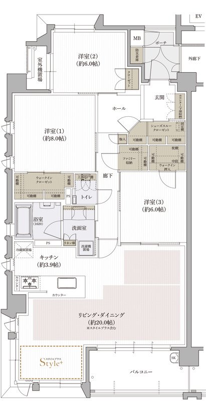 クレアホームズ道後上市 ザ・プレミアム 間取り A type MENU PLAN2