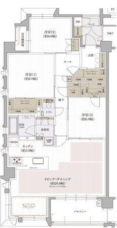 クレアホームズ道後上市 ザ・プレミアム 間取り A type MENU PLAN2