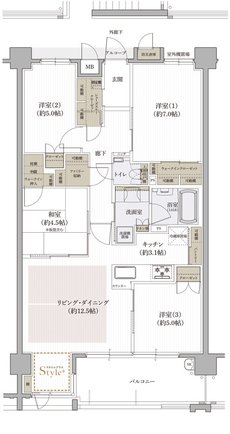 クレアホームズ道後上市 ザ・プレミアム 間取り E type MENU PLAN1