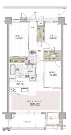 クレアホームズ道後上市 ザ・プレミアム 間取り F type MENU PLAN2