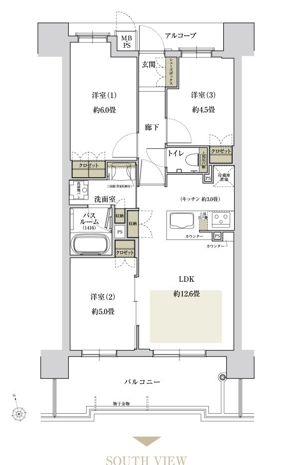 ワコーレ新神戸グランヴュー 間取り C2 type