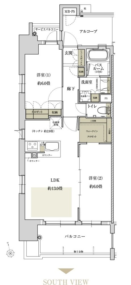 ワコーレ新神戸グランヴュー 間取り A1 type