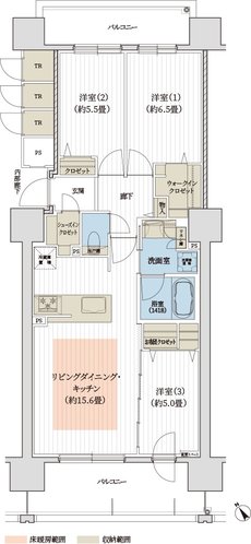 デュオヒルズ北見 間取り Dタイプ（第三期一次）