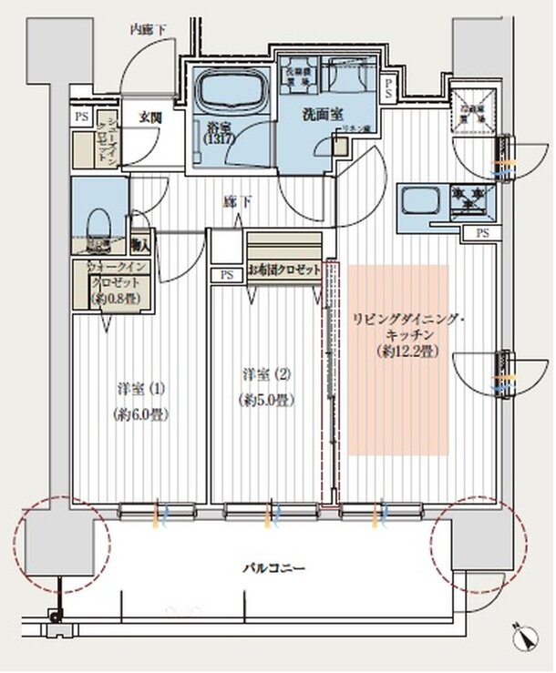 デュオヒルズ北見 間取り Gタイプ(先着順)