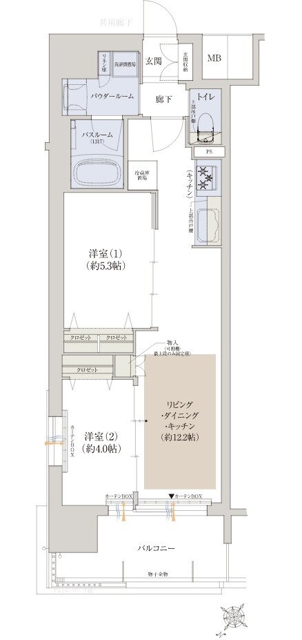 プレサンス ロジェ 大津京 レイクヴィラ 間取り A1タイプ
