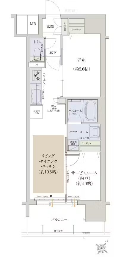 プレサンス ロジェ 大津京 レイクヴィラ 間取り Cタイプ