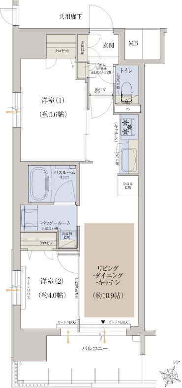 プレサンス ロジェ 大津京 レイクヴィラ 間取り Bタイプ