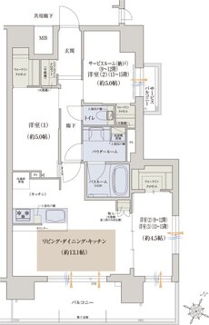 プレサンス ロジェ 大津京 レイクヴィラ 間取り Fタイプ