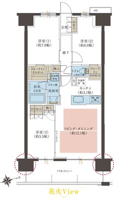 レーベン長岡古正寺NACREOUS 間取り Dタイプ