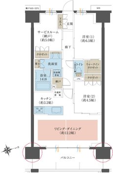 レーベン長岡古正寺NACREOUS 間取り Eタイプ