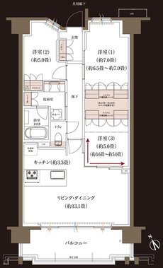 ブランシエラ大浦サンリヤン 間取り F type