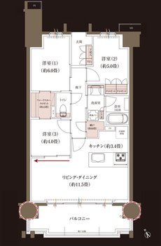 ブランシエラ大浦サンリヤン 間取り H type