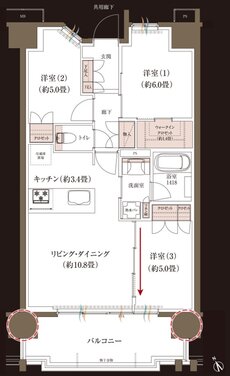 ブランシエラ大浦サンリヤン 間取り I’ type