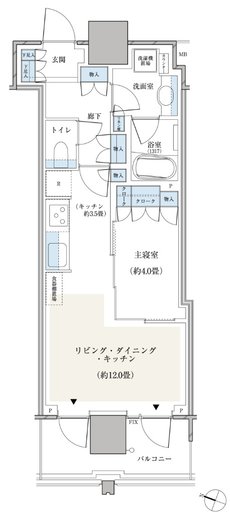 パークシティ小岩　ザ　タワー 間取り 42W'タイプ