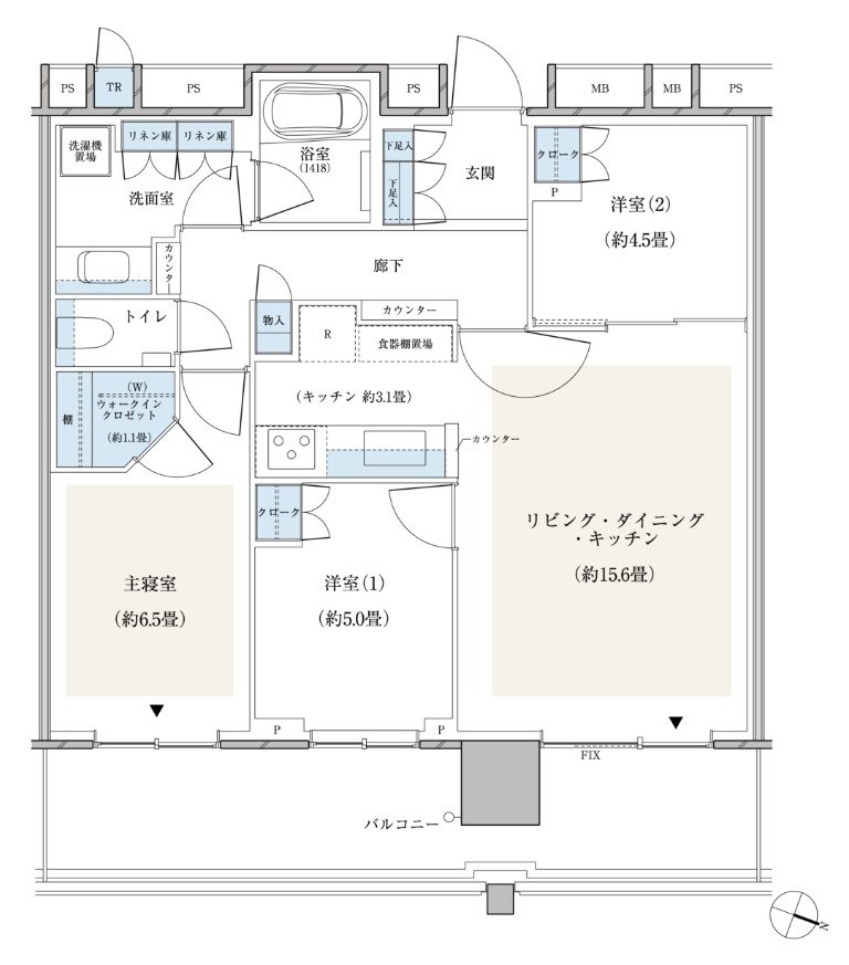 パークシティ小岩　ザ　タワー 間取り 73Eタイプ
