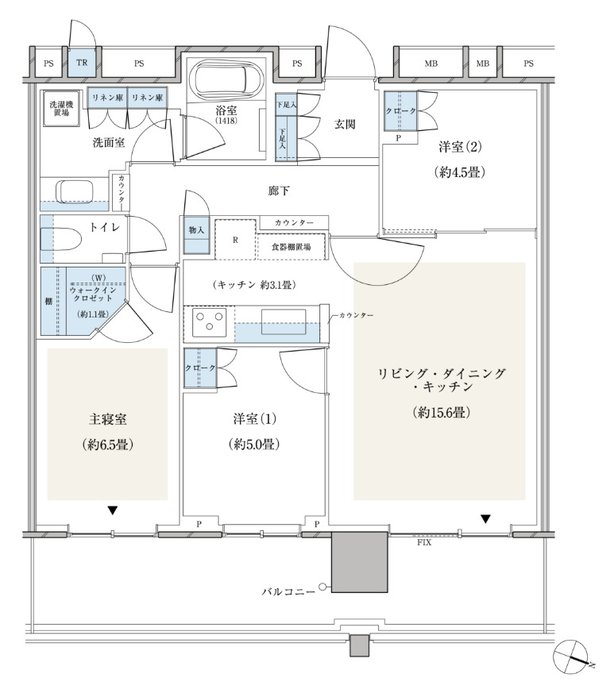 パークシティ小岩　ザ　タワー 間取り 73Eタイプ