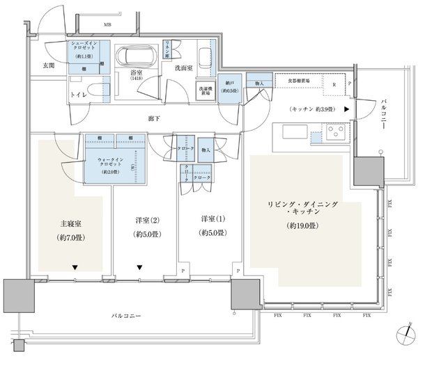 パークシティ小岩　ザ　タワー 間取り 85SEタイプ